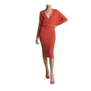 NWOT Reiss Jenna Ruched Sleeve Knit Bodycon Dress